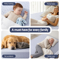 Giselle Cooling Mattress Protector Waterproof Deep Pocket Fitted Cover Queen