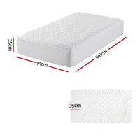 Giselle Waterproof Mattress Protector 100% Cotton Quilted Fitted Cover Single