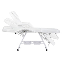 Zenses Beauty Bed with Stool, White, Adjustable Facial Massage Table, Tattoo Chair, Salon Services