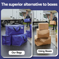 Artiss Moving Bags Heavy Duty Waterproof Backpack Straps Large Storage Totes 5 Pack Blue