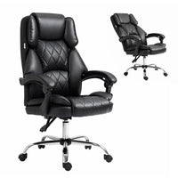 Artiss Executive Office Chair Leather Recliner Black