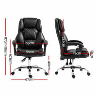 Artiss Executive Office Chair Leather Recliner Black