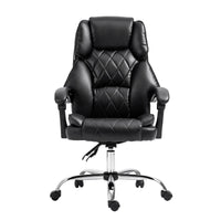 Artiss Executive Office Chair Leather Recliner Black