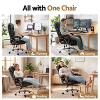 Artiss Executive Office Chair Leather Recliner Black