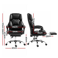 Artiss Executive Office Chair Leather Footrest Black