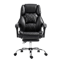 Artiss Executive Office Chair Leather Footrest Black