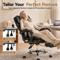 Artiss Executive Office Chair Leather Footrest Black