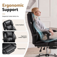 Artiss Executive Office Chair Leather Footrest Black