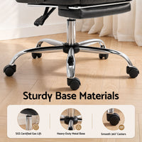 Artiss Executive Office Chair Leather Footrest Black