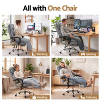 Artiss Executive Office Chair Footrest Grey