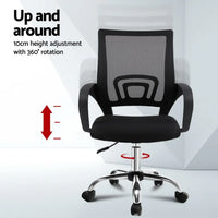 Artiss Mesh Office Chair Mid Back Black