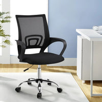 Artiss Mesh Office Chair Mid Back Black