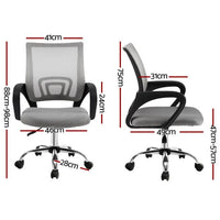Artiss Mesh Office Chair Mid Back Grey