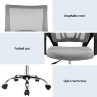 Artiss Mesh Office Chair Mid Back Grey