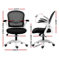 Artiss Mesh Office Chair Mid Back Black