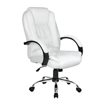Artiss Executive Office Chair Leather Tilt White