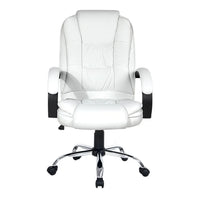 Artiss Executive Office Chair Leather Tilt White