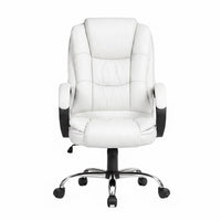 Artiss Executive Office Chair Leather Tilt White