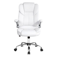 Artiss Executive Office Chair Leather Tilt White
