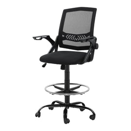 Artiss Office Chair Drafting Stool Mesh Chairs Black