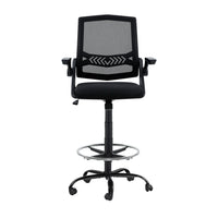 Artiss Office Chair Drafting Stool Mesh Chairs Black