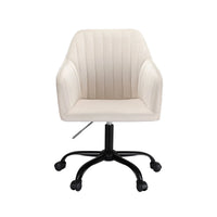 Artiss Office Chair Velvet Seat Cream
