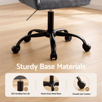 Artiss Office Chair Velvet Seat Dark Grey