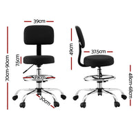 Office Chair Drafting Computer Standing Desk Chairs Ergonomic PU Black