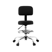 Office Chair Drafting Computer Standing Desk Chairs Ergonomic PU Black