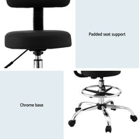 Office Chair Drafting Computer Standing Desk Chairs Ergonomic PU Black