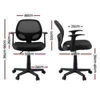 Mesh Office Chair Computer Gaming Desk Chairs Work Study Mid Back Black