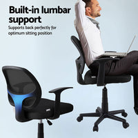 Artiss 2x Mesh Office Chair Computer Gaming Desk Chairs Work Study Mid Back Black