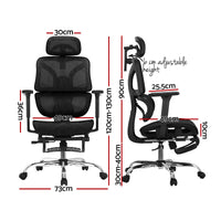Artiss Ergonomic Office Chair Footrest Black