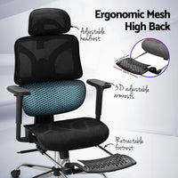 Ergonomic Office Chair Footrest Black