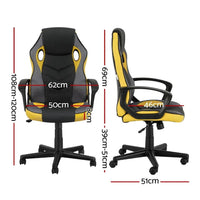 Artiss Gaming Office Chair Computer Executive Racing Chairs High Back Yellow