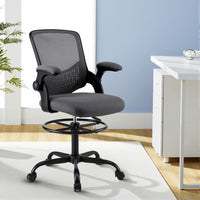 Artiss Office Chair Drafting Chairs Stool Computer Desk Studios Mesh Grey