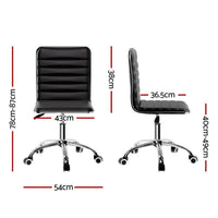 Artiss Office Chair Conference Chairs PU Leather Low Back Black