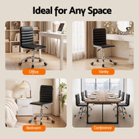 Artiss Office Chair Conference Chairs PU Leather Low Back Black