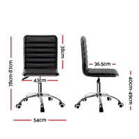 Office Chair Conference Chairs PU Leather Low Back Black