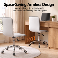 Artiss Office Chair Conference Chairs PU Leather Low Back White
