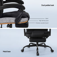 Office Chair Executive Fabric Seat Racing Computer Desk Chairs Footrest