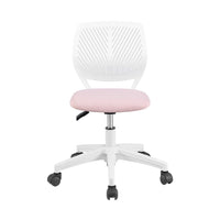Artiss Ergonomic Office Chair Armless Study Chair Height Adjustable for Girls Boys Teens Pink