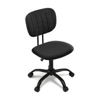 Artiss Armless Office Chair with Wheels, Ergonomic 360° Swivel Home Office Desk Chair, Height Adjustable Computer Task Chair with Fabric Back and Seat for Small Space, Black