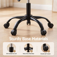 Artiss Armless Office Chair with Wheels, Ergonomic 360° Swivel Home Office Desk Chair, Height Adjustable Computer Task Chair with Fabric Back and Seat for Small Space, Grey