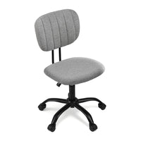 Artiss Armless Office Chair with Wheels, Ergonomic 360° Swivel Home Office Desk Chair, Height Adjustable Computer Task Chair with Fabric Back and Seat for Small Space, Grey