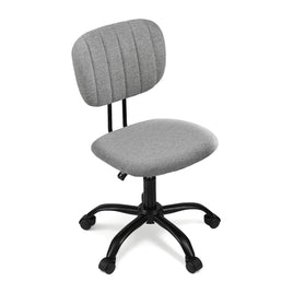 Artiss Armless Office Chair with Wheels, Ergonomic 360° Swivel Home Office Desk Chair, Height Adjustable Computer Task Chair with Fabric Back and Seat for Small Space, Grey