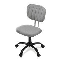 Artiss Armless Office Chair with Wheels- Ergonomic 360° Swivel Home Office Desk Chair- Height Adjustable Computer Task Chair with Fabric Back and Seat for Small Space- Grey- 1142-GY