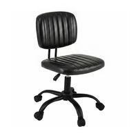 Artiss Armless Office Chair with Wheels, Ergonomic PU Leather Office Desk Chair, Height Adjustable 360° Swivel Computer Task Chair for Home Office, Study Room & Small Space, Black