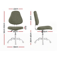 Artiss Armless Office Chair Ergonomic Soft Fleece Height Adjustable Vanity Desk Chair Green