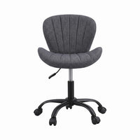 Artiss Ergonomic Office Chair Armless Height Adjustable Computer Desk Chair Fabric Dark Grey
